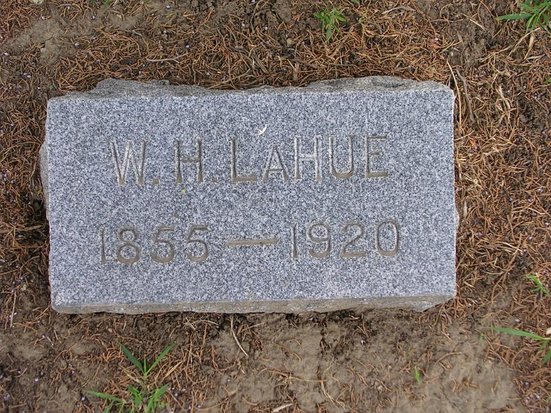 W.H. LAHUE Grave Photo